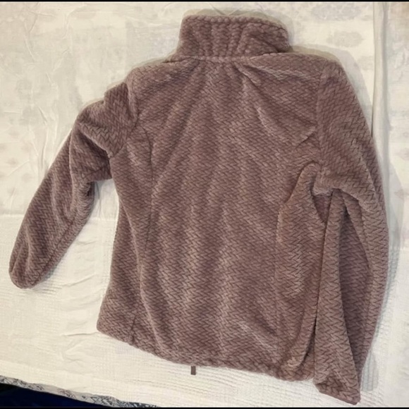 Women's medium soft fleece dusty mauve / light purple Cozy Cream Teddy Jacket - Picture 6 of 15